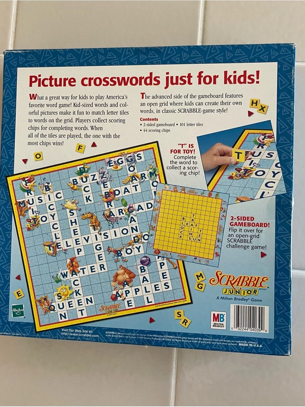 Hasbro Scrabble Junior Kids Board Game - Blue Used but still in good condition